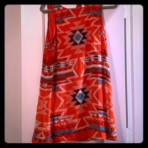 Fun colorful print! Orange dress size medium